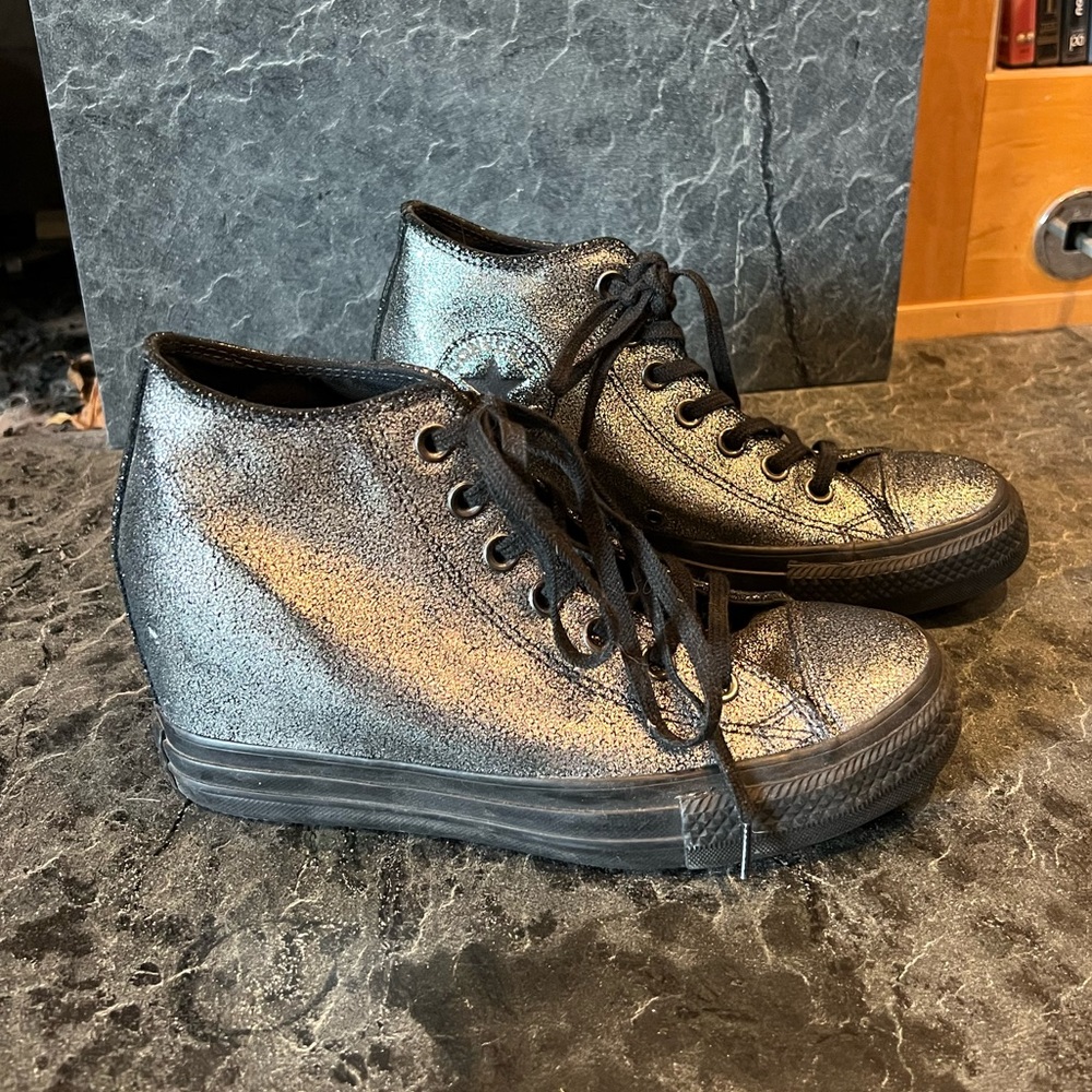 Sparkly Silver Converse